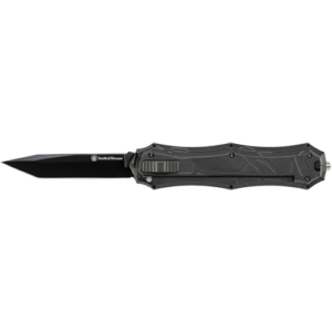 S&W OTF Assist Knife, 3.6-inch Plain Tanto Blade, Black