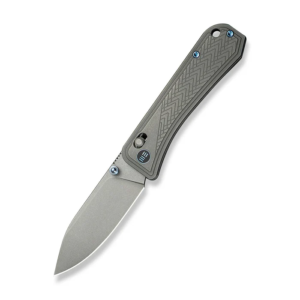 WEKNIFE Bougie Banter Thumb Stud & Crossbar Lock Knife Upscale Art Deco Styling On Gray Titanium Handle (2.91"" Gray Stonewashed CPM S45VN Blade) WE24009-2