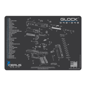GLOCK 42-43 SCHEMATIC PROMAT - CHARCOAL GRAY/CERUS BLUE