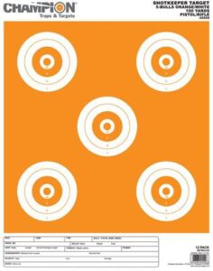 Champion Shotkeeper Targets White & Orange 5 Bull Large 12/Pack