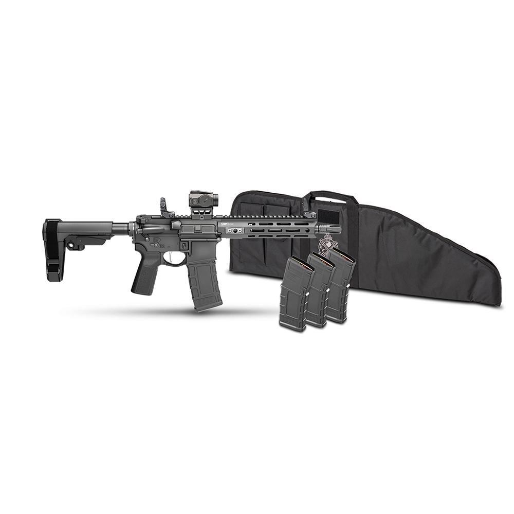 https3A2F2Fmedia.chattanoogashooting.com2Fimages2Fproduct2FFKSTV995300BV2SBA3PAC2FFKSTV995300BV2SBA3PAC5 Springfield Saint Victor Gear Pac Pistol .300 BLK 30rd Magazines(4) 9.5'' Barrel SBA3 4 Brace Viridian Venta Red Dot Bag
