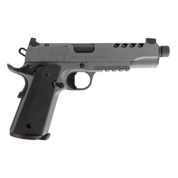 1911 Night Stalker SF 10 Handgun 10mm 8rd Magazine 5" Threaded Barrel Cerakote Grey with Black Grips