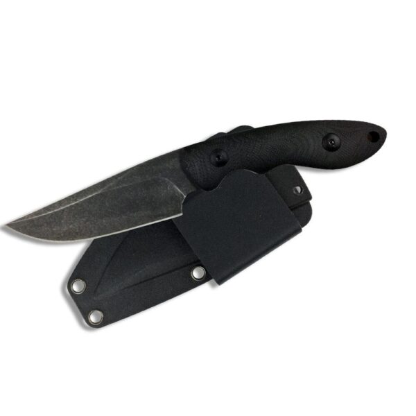 ABKT Elite Shadow Predator Fixed Blade Knife, 3.5-Inch D2 Steel, Black