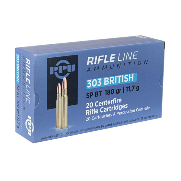PPU 303 British 180gr Soft Point Rifle Ammunition, 20 Round Box