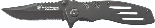 Smith & Wesson Black Aluminum Handle Folding Knife