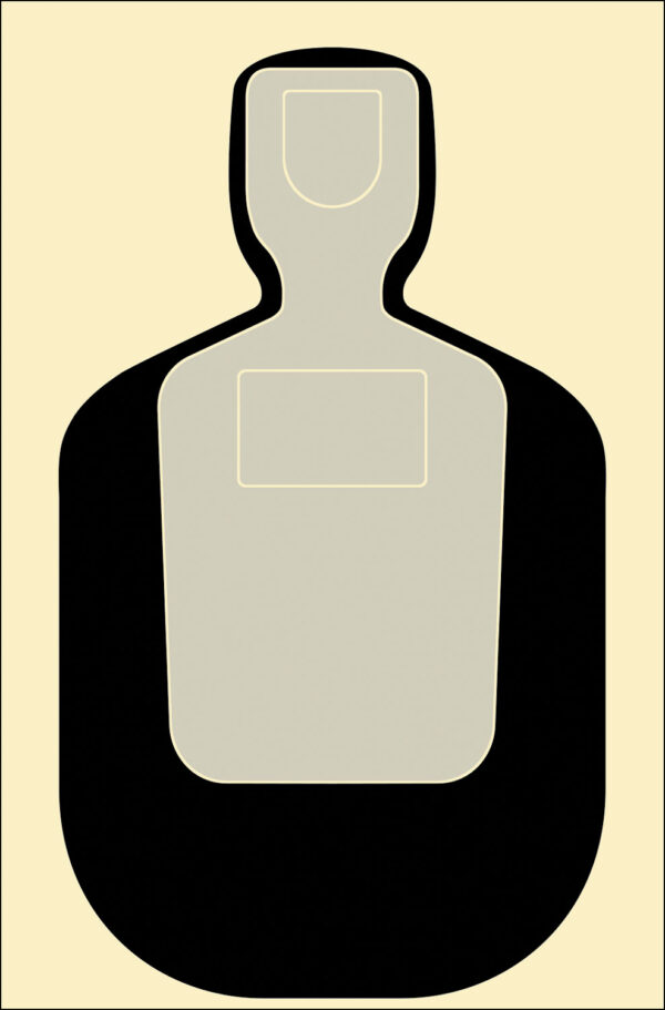 Action Target TQ-19 Qualification Silhouette Target, Black/Gray/White, 100-Pack