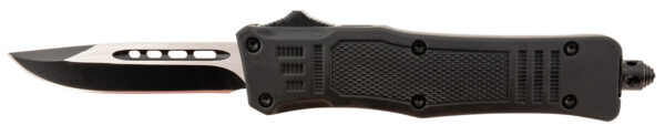 Steel River Knives MT616BDP Spartan Mini 2.75" OTF Drop Point Plain Black/Silver 440C SS Blade/ 4.25" Black Aluminum Zinc Alloy Handle