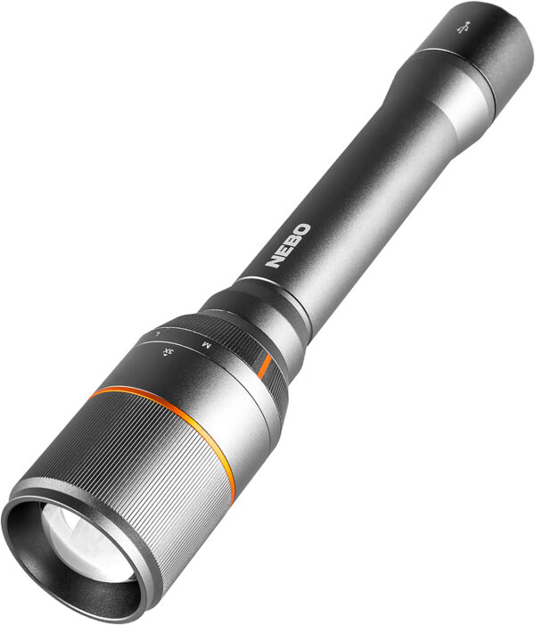 NEBO Davinci 5000 Rechargeable Flashlight, Gray