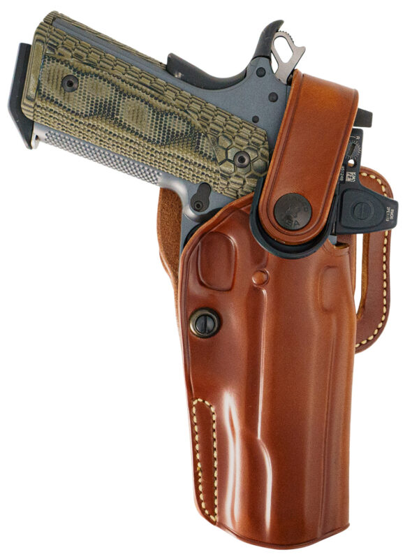 Galco APO Strongside/Crossdraw OWB Holster for Kimber 1911 5-Inch, Tan Steerhide, Right Hand
