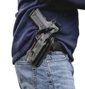 Galco Fletch High Ride OWB Holster for Sig P365 X-Macro, Black Steerhide, Right Hand