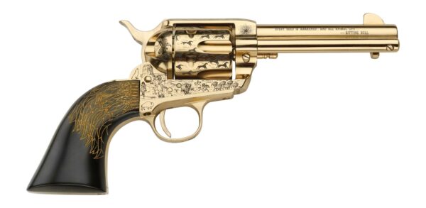 Pietta Revolver, .357 Magnum, 4.75-Inch, Ultra Black Engraved, Eagle Feather Grip, 6-Shot
