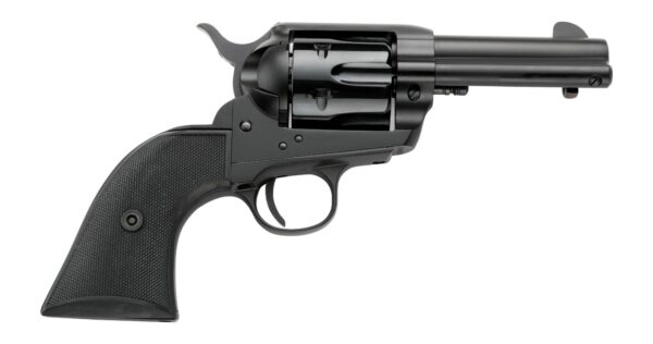 Pietta PFI38ALLOYAS312CB 38 Super 6 Shot 3.50" Matte Black Steel Frame & Barrel, Black Checkered Grip