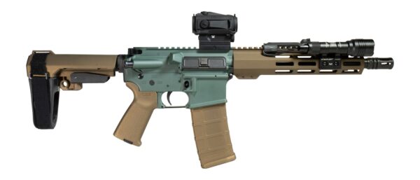 Shark Coast Tactical SCC06568GOB300-P Goblin Bundle 300 Blackout 30+1 10" Threaded Barrel, Aluminum Receiver w/Picatinny Rail, M-LOK Handguard, Polymer SB Tactical SBA3 Brace, Streamlight ProTac Rail