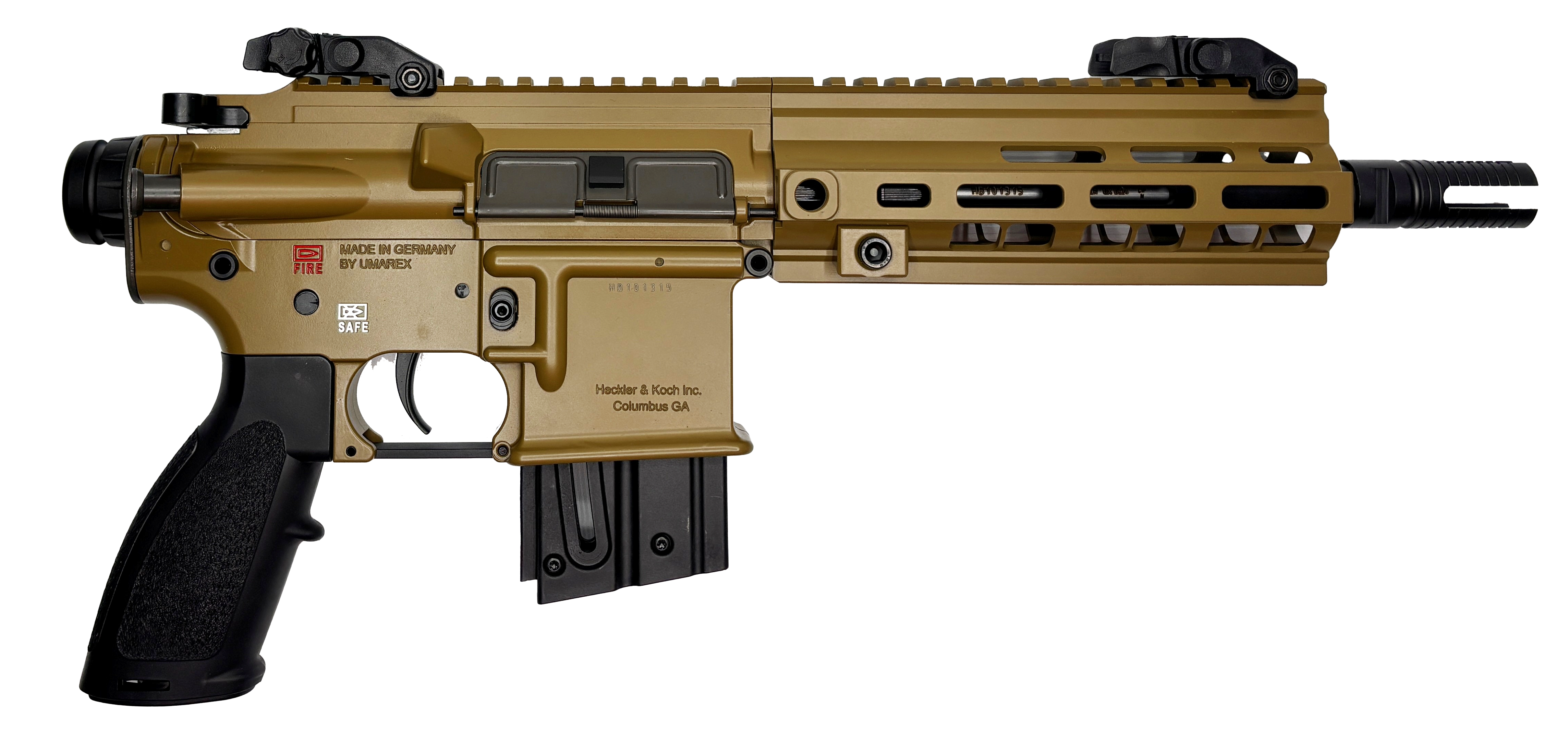 HK HK416 Pistol, .22 LR, 8.5-Inch Barrel, HK Brown - Heckler and Koch