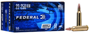 Federal .22-250 Remington 50 gr American Eagle Jacketed Hollow Point, 50-Round Box