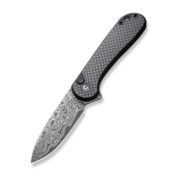 CIVIVI Elementum II Button Lock Damascus Pocket Knife