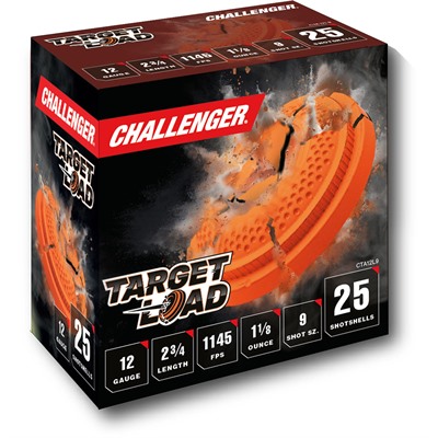 Challenger First Class Target Load 12 Gauge Shotshells, 1-1/8oz #9, 1145 fps, 250 Round Case
