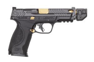 SMITH & WESSON M&P9 M2.0 METAL 9MM 4.869IN BARREL 17RD BLACK/GOLD PVD OR NTS INCLUDES 23 RD MAG TALO 14619
