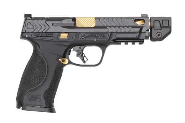Smith & Wesson M&P9 M2.0 Metal Pistol, 9mm, Black/Gold PVD, TALO, 23-Round