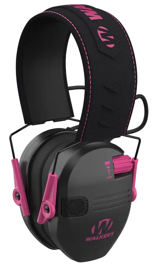 GSM WALKERS RAZOR COMPACT ELECTRONIC YOUTH/WOMENS MUFF BLK W PINK ( 4 PER CASE )