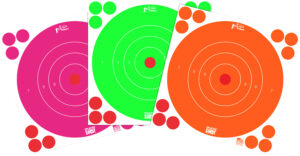 Pro-Shot 8BFL6COMBO SplatterShot 8" Bullseye Self-Adhesive Orange/Pink/Green 6 Pack