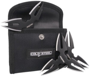 Cold Steel CSTH15STR3PK Throwing Stars Three 1.50" Black Oxide 420 Stainless Steel Blades Includes Sheath