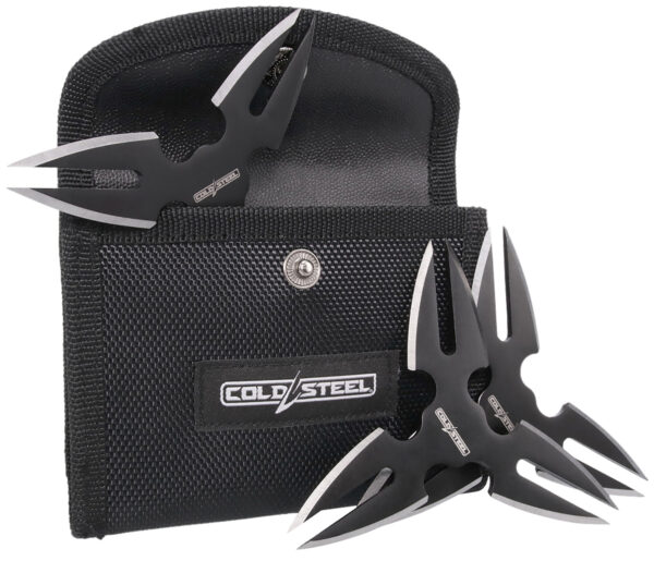 Cold Steel CSTH15STR3PK Throwing Stars Three 1.50" Black Oxide 420 Stainless Steel Blades Includes Sheath