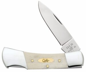 Case 11026 Lockback Folding Drop Point Plain Tru-Sharp SS Blade, Smooth Natural Bone Handle
