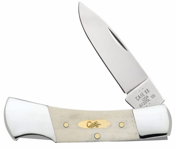 Case 11026 Lockback Folding Drop Point Plain Tru-Sharp SS Blade, Smooth Natural Bone Handle