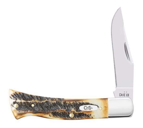 Case 6.5 Burnt BoneStag Axe Handle Pocket Knife, 2.95-Inch Clip Point Blade