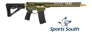 Diamondback DB175AK802 DB15 Sports South Exclusive 5.56 NATO 30+1 16" Gold Cerakote Threaded Barrel, Green Cerakote w/Gold Accents Aluminum Receiver w/Picatinny Rail, M-LOK Handguard, Magpul MOE Blac