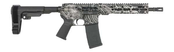 Shark Coast Tactical SCC07312TOPO-P Topography 5.56 NATO 30+1 10.50" Black Nitride Threaded Barrel, Aluminum Receiver w/Picatinny Rail, M-LOK Handguard, Black Polymer SB Tactical SBA3 Brace, Polymer