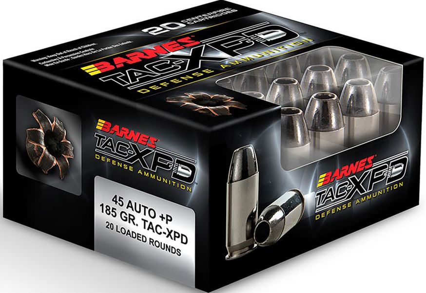 Barnes VOR-TX .45 Auto +P 185gr TAC-XPD All-Copper Hollow Point Ammo