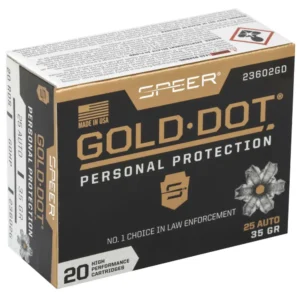 SPEER GOLD DOT AMO 25 AUTO 35 GR HP 20RD (10 BOXES CASE)