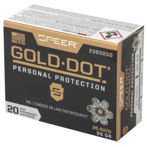 Speer Gold Dot .25 Auto 35gr Hollow Point, 20-Round Box - view 2