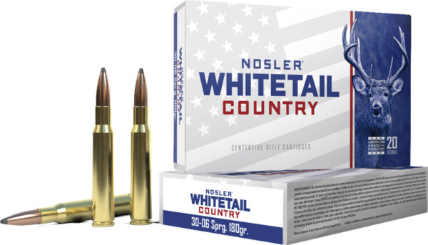 Nosler .30-06 Springfield 180gr Solid Base Whitetail Country Ammunition, 20-Round Box