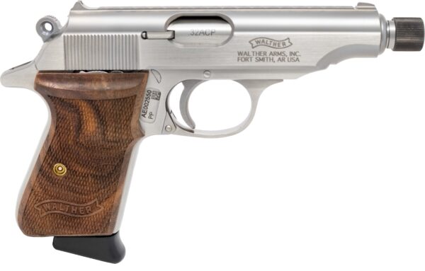 Walther PP Stainless .32 ACP Pistol with Walnut Grips, 8-Round