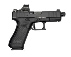 GLOCK 45V SHARK PUPPY BLACK 9MM THREADED BARREL 17RD SAVIOR BAG HOLOSUN 407C OPTIC NO SUPPRESSOR PV4550203SPFDE-NS