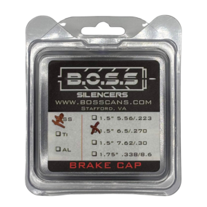 BOSS 6.5/.270 END CAP FOR 1.5IN BOSS SILENCER MODELS ONLY STAINLESS END CAP BRAKE BLACK EC-150-65-SS-BR-BLK