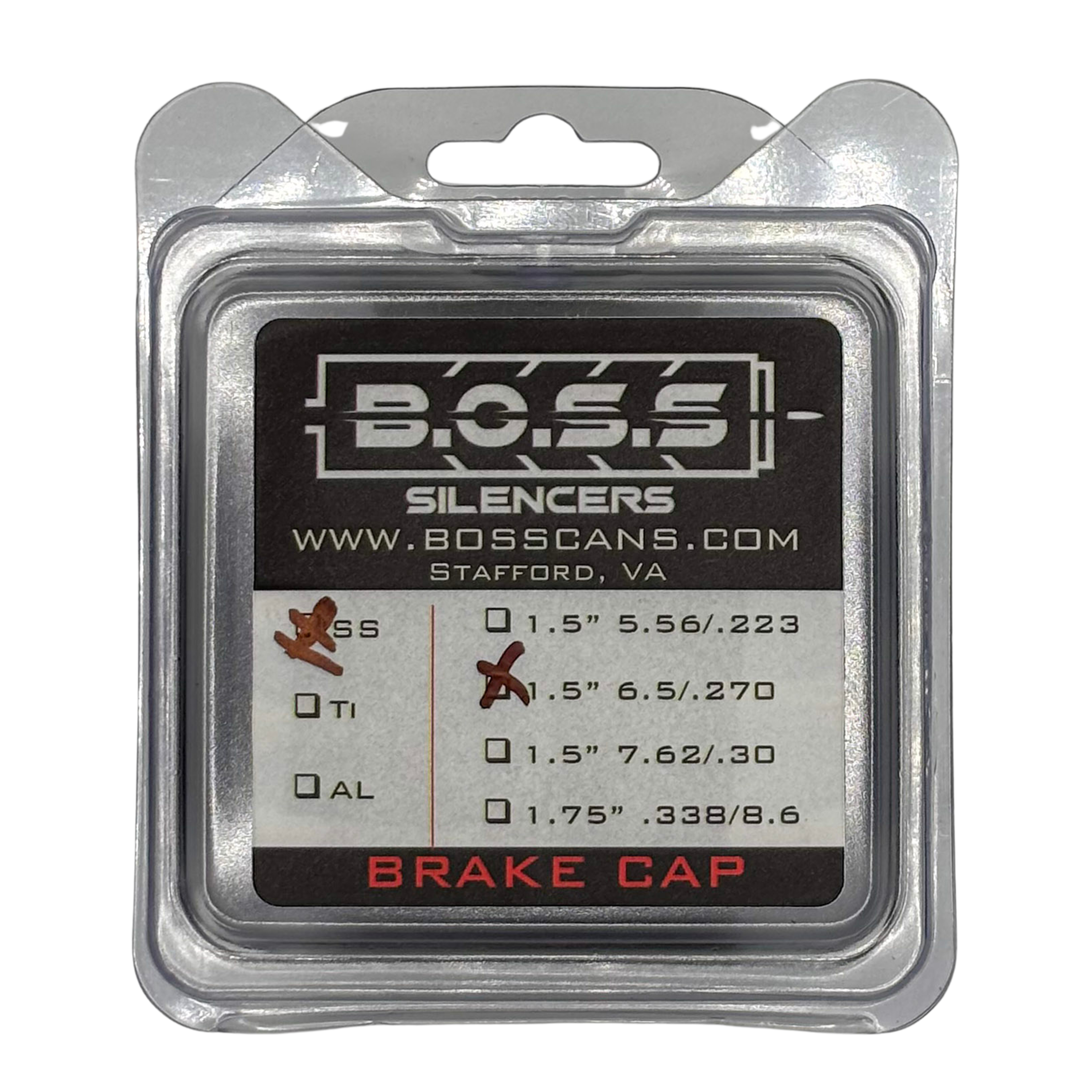 BOSS 6.5mm Brake End Cap for 1.5-Inch Housing, Black - B O S S SUPPRESSORS