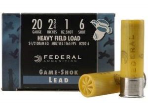 Federal 20 Gauge H2026 Game-Shok Heavy Field Load Ammunition 2-3/4" 1 oz #6 Shot 250 rounds