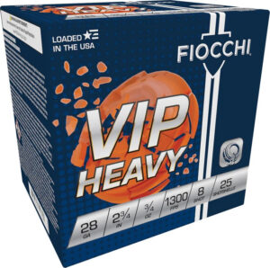 Fiocchi 28 Gauge Ammunition FI28VIPH75 2-3/4" 1300FPS 3/4oz #8 CASE 250 rounds