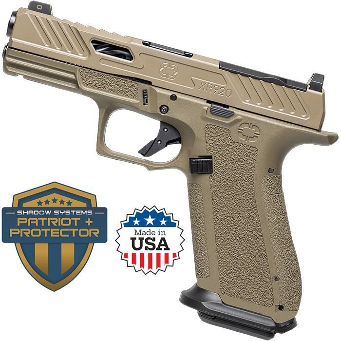 Shadow Systems XR920 Elite Slide 9mm 4-Inch FDE Night Sights Black Barrel