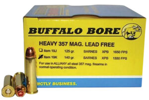 Buffalo Bore Ammunition 19K20 Buffalo-Barnes Strictly Business 357Mag 140gr Barnes VOR-TX XPB Lead Free 20 Per Box/12 Case
