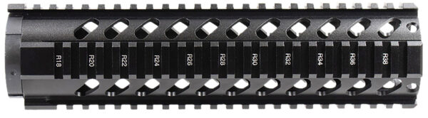 Aim Sports MT061 AR Handguard 10" Mid-Length Style Made of Aluminum with Black Anodized Finish & Quad Rail