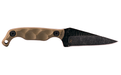 Stroup Knives Mini Fixed Blade Knife, 1095 Acid Etch, OD Green G10, Kydex Sheath