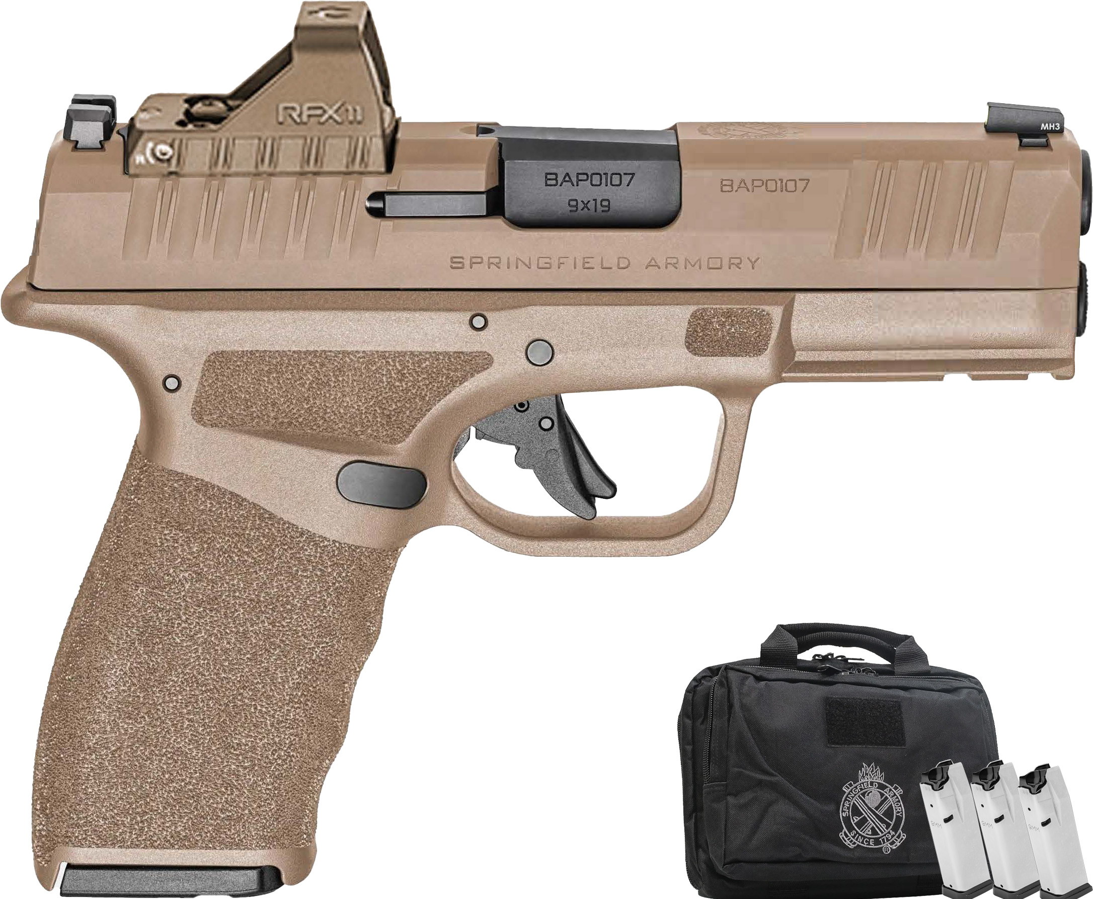 Springfield Armory Hellcat Pro Pistol, 9mm, FDE, Optic Ready, 15-Round - Springfield Armory