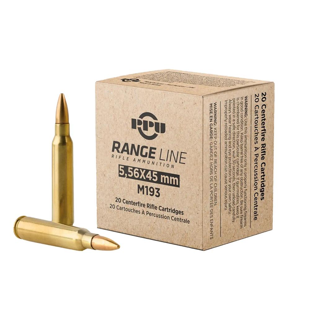 https3A2F2Fmedia.chattanoogashooting.com2Fimages2Fproduct2FOQTRZPPR556C2FOQTRZPPR556-1_1.jpg PPU RangeLine Rifle Ammunition 5.56X45 NATO 55gr FMJBT 3240 fps 1000/rd (50 boxes of 20ct)