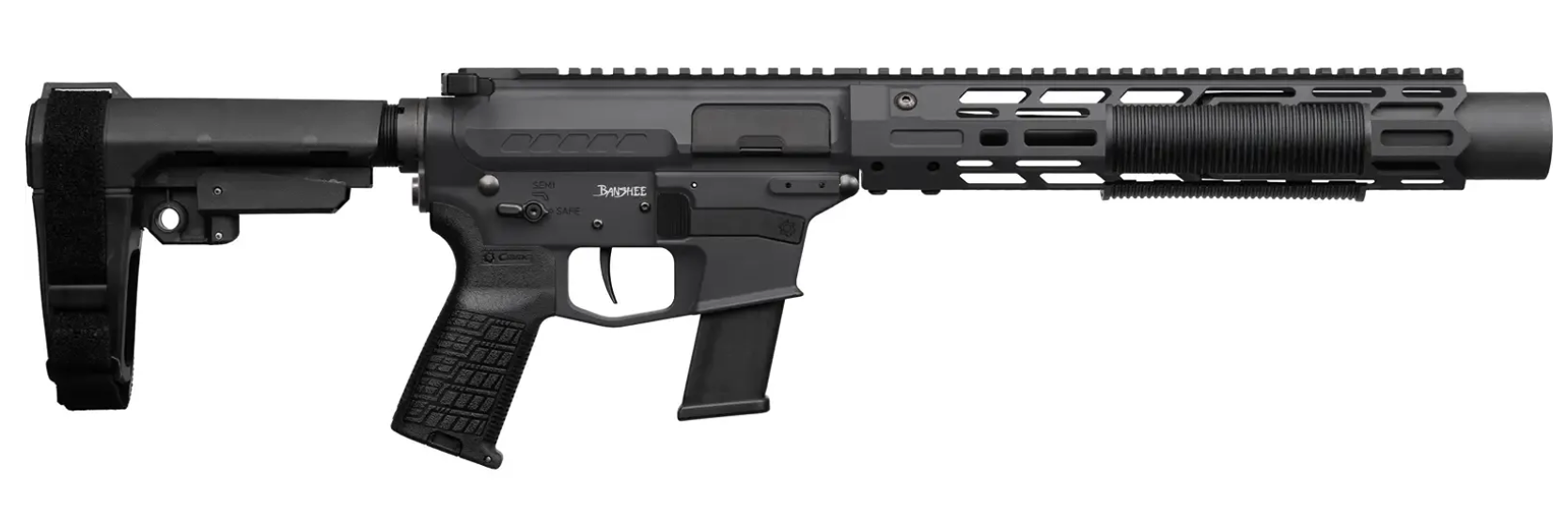 CMMG ZEROED Banshee MkG .45 ACP Suppressed Pistol, 6.5-Inch, Armor Black - CMMG