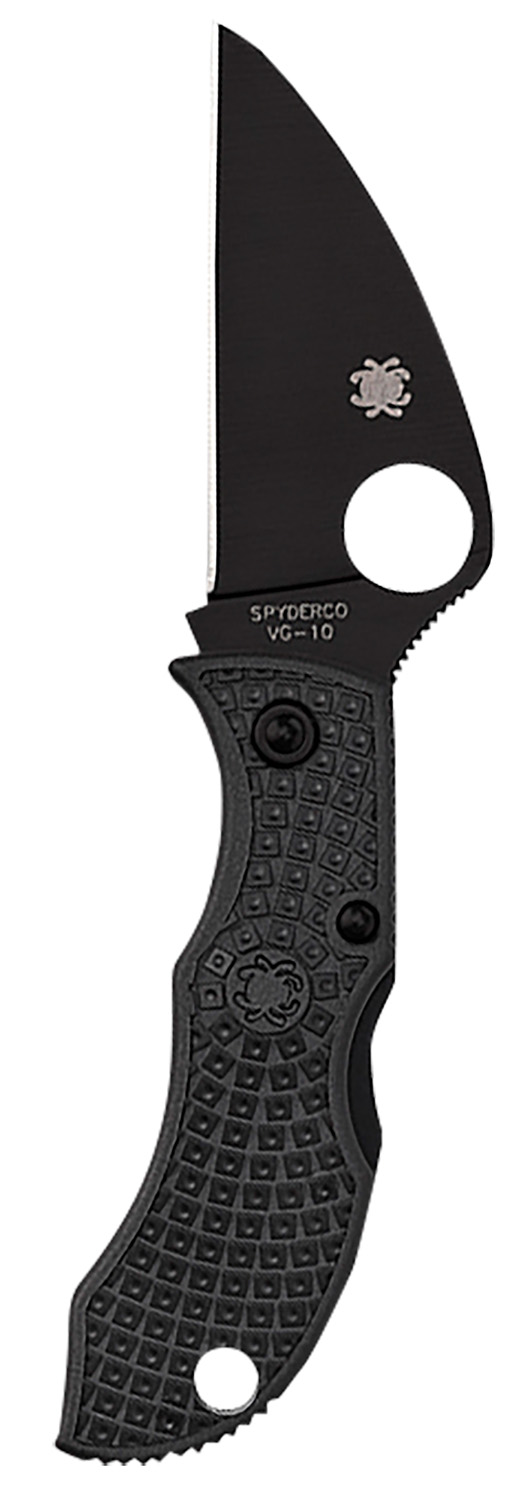 Spyderco Manbug 1.91-inch Wharncliffe Folding Knife, Black TiCN VG-10